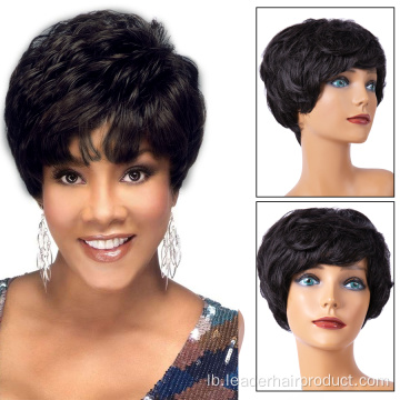 Fraen Short Curly syntheteschen Bob Cut Pixie Wig